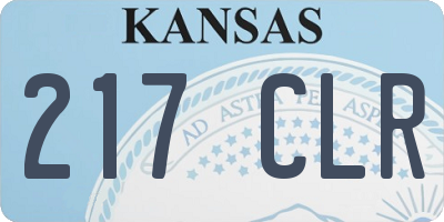 KS license plate 217CLR