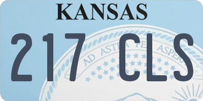 KS license plate 217CLS