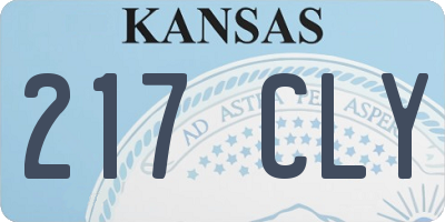 KS license plate 217CLY