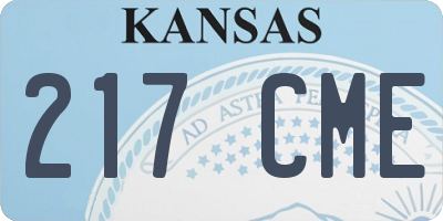 KS license plate 217CME