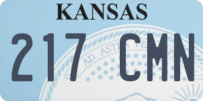 KS license plate 217CMN