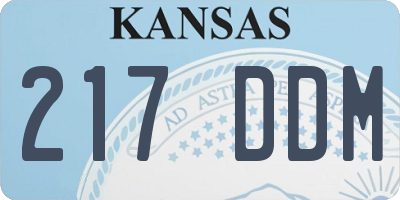 KS license plate 217DDM