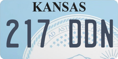 KS license plate 217DDN