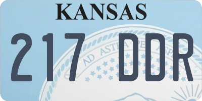 KS license plate 217DDR