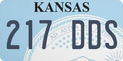 KS license plate 217DDS