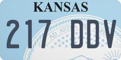 KS license plate 217DDV
