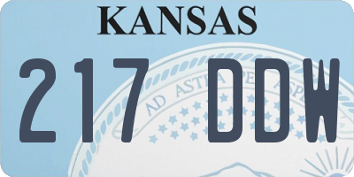 KS license plate 217DDW