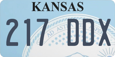 KS license plate 217DDX