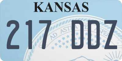 KS license plate 217DDZ