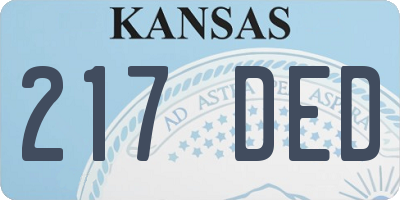 KS license plate 217DED
