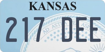 KS license plate 217DEE