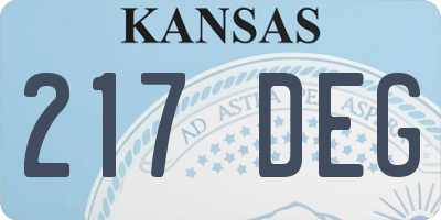 KS license plate 217DEG