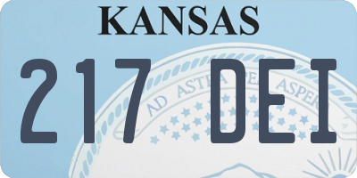 KS license plate 217DEI