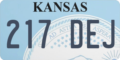 KS license plate 217DEJ