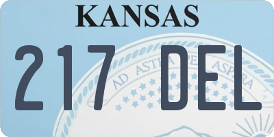 KS license plate 217DEL