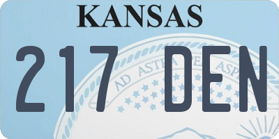 KS license plate 217DEN