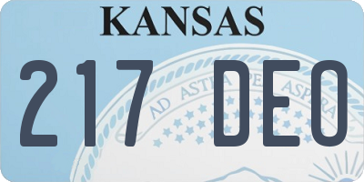 KS license plate 217DEO
