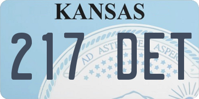 KS license plate 217DET