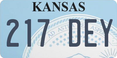 KS license plate 217DEY