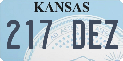 KS license plate 217DEZ