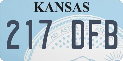 KS license plate 217DFB