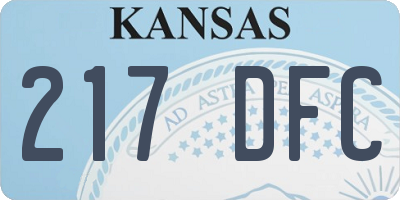 KS license plate 217DFC