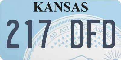 KS license plate 217DFD