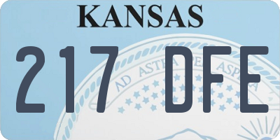 KS license plate 217DFE