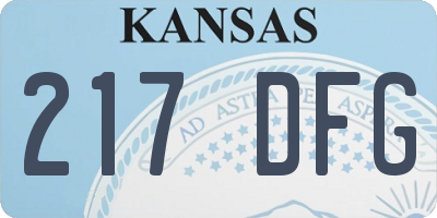 KS license plate 217DFG