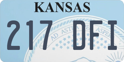 KS license plate 217DFI