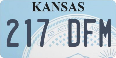 KS license plate 217DFM