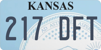 KS license plate 217DFT