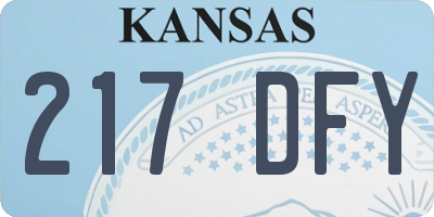KS license plate 217DFY