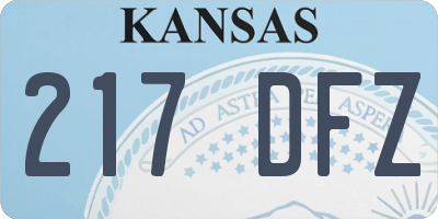 KS license plate 217DFZ