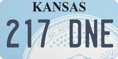 KS license plate 217DNE