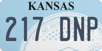KS license plate 217DNP