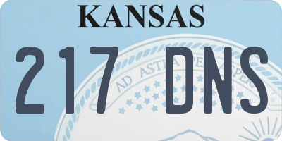 KS license plate 217DNS