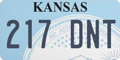 KS license plate 217DNT