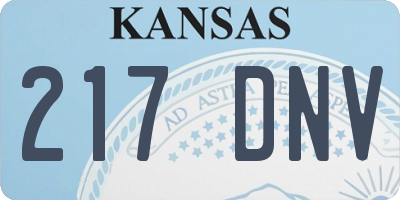 KS license plate 217DNV
