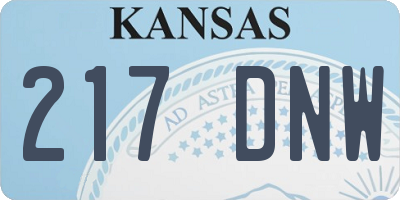 KS license plate 217DNW
