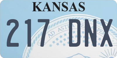 KS license plate 217DNX
