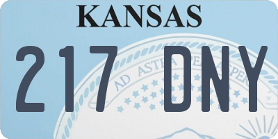 KS license plate 217DNY