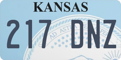 KS license plate 217DNZ