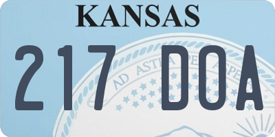 KS license plate 217DOA