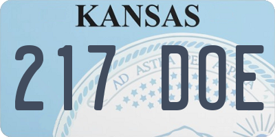 KS license plate 217DOE