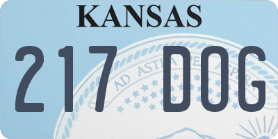 KS license plate 217DOG