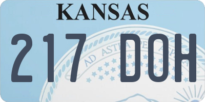 KS license plate 217DOH