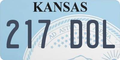 KS license plate 217DOL