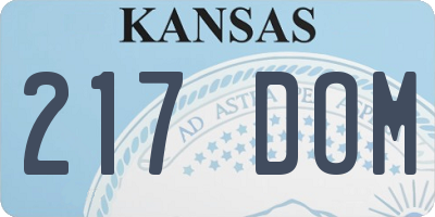 KS license plate 217DOM