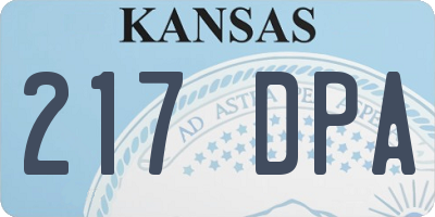 KS license plate 217DPA